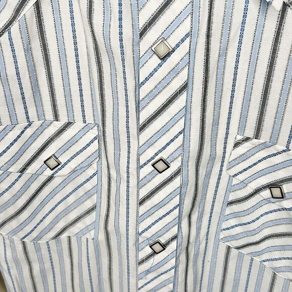 Minerva Men’s Striped button Down Western Shirt Size Large - Picture 3 of 7
